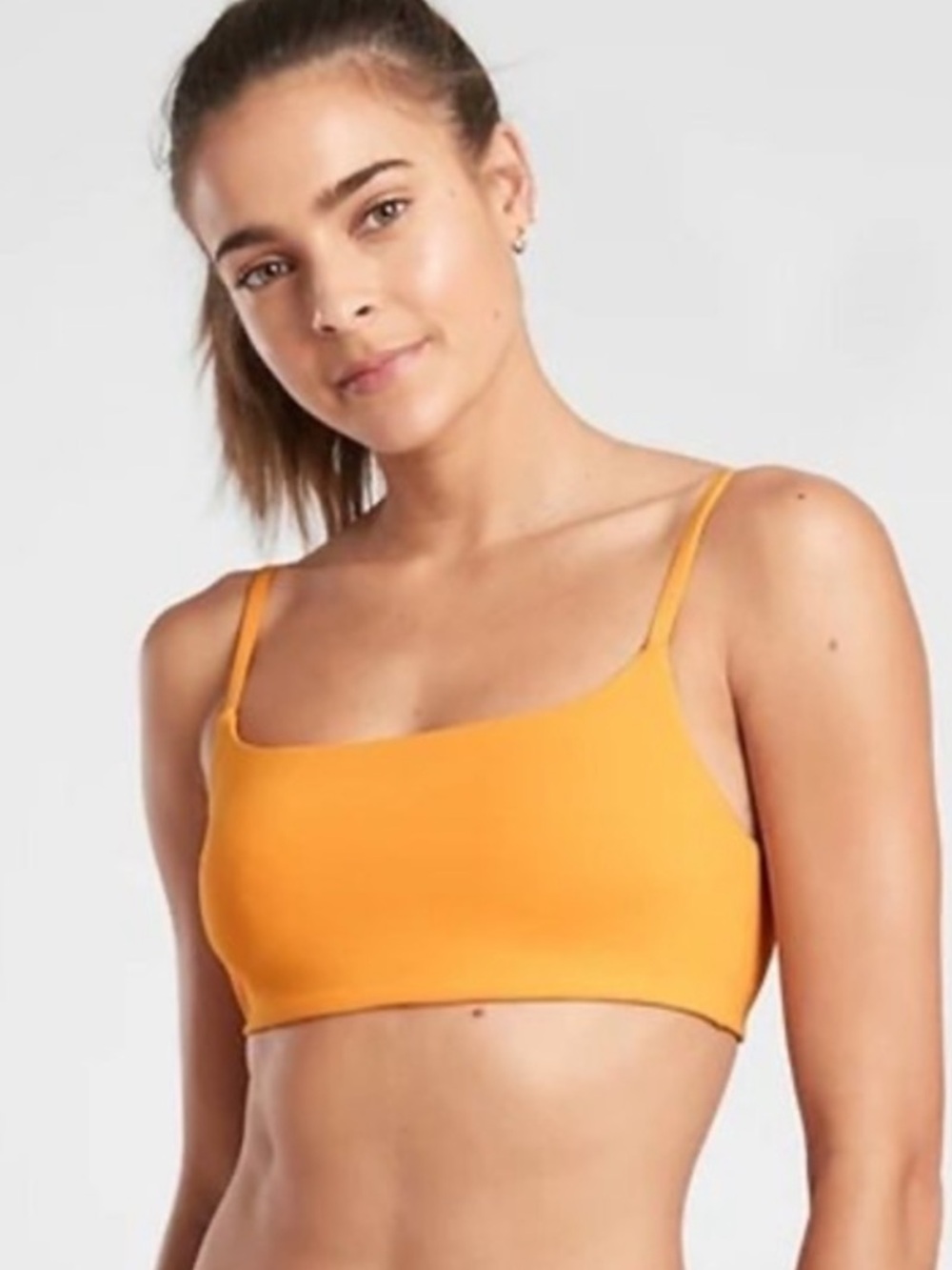 NWT Athleta  A-C Abyssinian Yellow Scoop Bikini Top Size XL